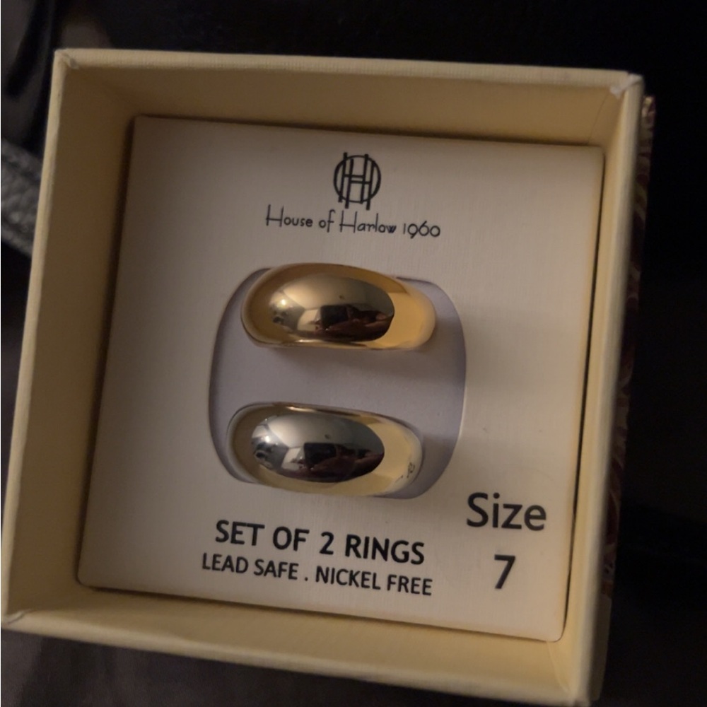 House of Harlow 1960 Gold and Silver Rings Set